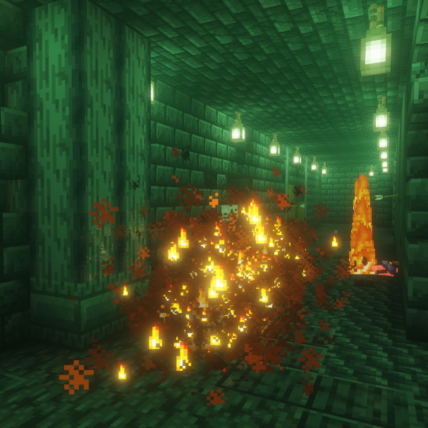 Using a fire ability in the dungeon